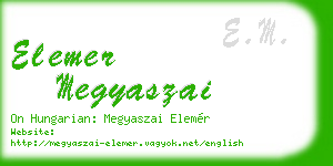 elemer megyaszai business card